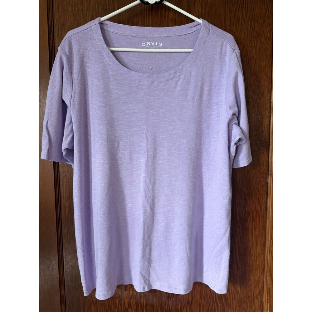 Orvis women's Classic Collection Crew Neck T-Shirt Purple Size 2XL